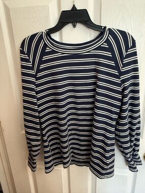 Southern Tide Nautical navy and white stripe top, XL